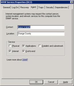 Image result for configuring Snmp service on windows server properties